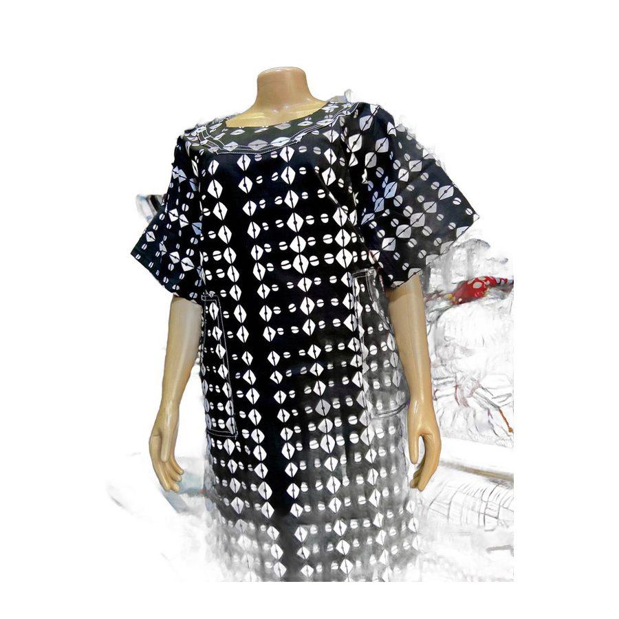 Cowrie Print Kaftan — Midnight
