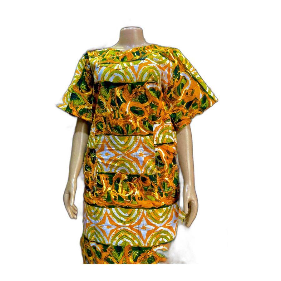 Batik Two-Piece — Gold & Olive