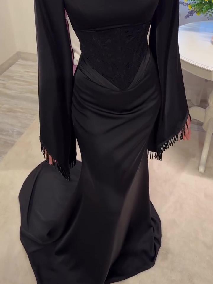 Satin Lace Corset Mermaid Maxi Gown